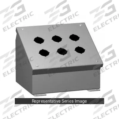 HAMMOND Push Button Consolet: 22mm, 3 Holes, Carbon Steel - Enclosures for 22mm Operators