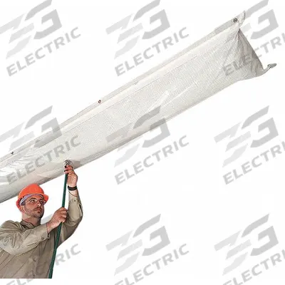 PIG Leak Diverter Tarp: 15 ft Lg, 16 in Wd, Straps Leak Diverter Mounting, Polyester/PVC - Under the Ceiling Leak Diverters