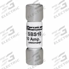 MERSEN Fuse: SBS Series, Midget, Fast-Acting, 10 A, 600 V AC, 13/32 in x 1 3/8 in, Non-Indicating (MPN SBS10). Key specifications — attr1287209: SBS; attr211192: MERSEN.