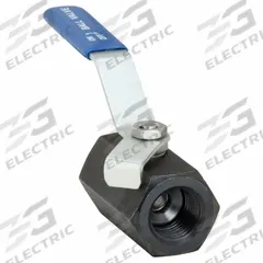 APPROVED VENDOR Manual Two-Way Ball Valve: 3/8 in, Carbon Steel, Straight, FNPT x FNPT, One-Piece (MPN 08Q241N06038S4). Key specifications — Brand: APPROVED VENDOR; Handle: Locking Lever.