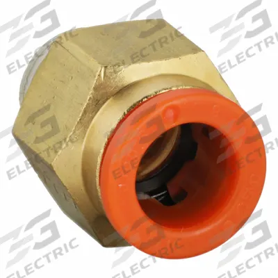 SMC Push-Fit Adapter Fitting: 5/16 in OD x 1/8 in Pipe Size, Push-to-Connect x MNPT - Polybutylene & Brass Tube Fittings