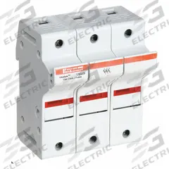 MERSEN Fuse Block: Finger-Safe, 3 Pole, 600 V AC, DIN Rail Mounting, Pressure Plate Termination (MPN US3J3I). Key specifications — Brand: MERSEN.