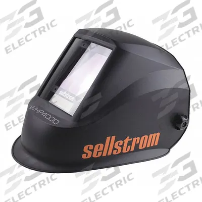 SELLSTROM Welding Helmet: Auto-Darkening, 4 Arc Sensors, Black, W4/W5 to W13 - Auto-Darkening Welding Helmets - Solid Color