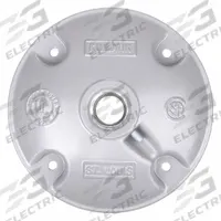 HUBBELL KILLARK Hub Cover: Copper-Free Aluminum, VJ, Hubs, 1 Gangs, 3 in Overall Ht, 3 in Overall Wd (MPN VJH-2WW). Key specifications — Brand: HUBBELL KILLARK; Color: Gray; Compatible with Product Type: Hubs; Compatible with Series: VJ; Mounting Orientation: Horizontal or Vertical.