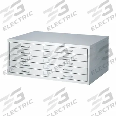 SAFCO PRODUCTS Flat File Cabinet: Gray, 5 Drawers, 16 1/2 in Overall Ht, 26 in Overall Dp - Flat File Cabinets