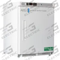 AMERICAN BIOTECH SUPPLY Lab Refrigerator: 4.6 cu ft, Undercounter, 1°C to 10°C, 24 1/2 in Overall Dp (MPN ABT-HC-UCBI-0404-ADA). Key specifications — Door Opening Style: Right; Color: White; Alarm Type: Temperature; Manufacturer Part Number: ABT-HC-UCBI-0404-ADA; Brand: AMERICAN BIOTECH SUPPLY; Product Type: Lab Refrigerator; Door Type: Swing Solid; Refrigerant Type: R-600a.