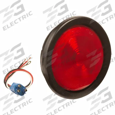 GROTE Stop/Turn/Tail Light: Incandescent, Stop Light, Red, Round, 4 5/16 in Overall Dia - Stop Lights