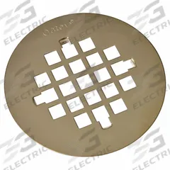 OATEY Strainer: Stainless Steel, Brass, 4 1/4 in Overall Dia, 1/4 in Overall Ht, Snap-In (MPN 42137). Key specifications — Color: Brass; Connection Type: Snap-In; Material: Stainless Steel.