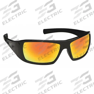 PYRAMEX Safety Glasses: Amber Lens, Full-Frame, Scratch-Resistant, Black Frame - Padded Comfort-Fit Safety Glasses