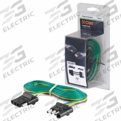 CURT Automotive Electrical Plug: 4-Way, Rubber, 16 ga Wire Gauge, Trailer and Tow Vehicle - Fleet and Vehicle Maintenance