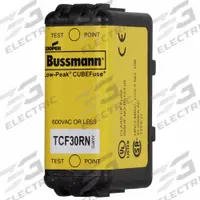 BUSSMANN Fuse: Class CF, TCF Series, Time-Delay, 30 A, 600 V AC, 300 V DC, Non-Indicating (MPN TCF30RN). Key specifications — Brand: BUSSMANN; Series: TCF.