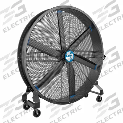 POWER BREEZER Cooling Fan: 78 in Blade Dia, 110 to 120V AC, Mobile, 1 1/3 hp, Direct Drive - Standard Industrial Floor Fans