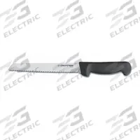 DEXTER RUSSELL Bread Knife: Scalloped, 13 in Overall Lg, Steel Blade, Sanitary Polypropylene Handle (MPN 31603B). Key specifications — Sub-brand: Basics; Brand: DEXTER RUSSELL; Blade Material: Steel; Blade Type: Scalloped; Handle Color: Black/White; Handle Material: Sanitary Polypropylene; Knife Type: Bread Knife; NSF Certified: Yes.