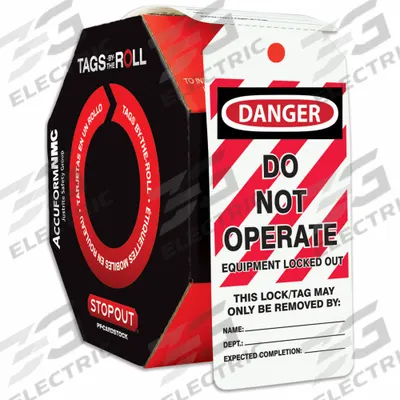 ACCUFORM Danger Tag By The Roll: Danger, Do Not Operate, Polyolefin, Add Notes/Date/Sign - Safety
