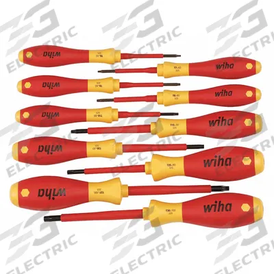 WIHA Insulated Screwdriver Set: 1-10 Pieces, 10 Pieces, Torx Tip, Ergonomic Grip - Insulated Precision Screwdriver Sets