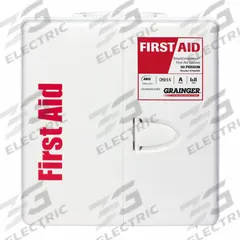 FIRST AID ONLY First Aid Kit and Housing: 241 Components, ANSI/ISEA Z308.1-2021, Type I/II, Class A (MPN 54770-021). Key specifications — ANSI Standard Met: ANSI/ISEA Z308.1-2021; Adhesive Bandages Included: (70) Bandages; Oral and Inhalant Medicinals Included: (20) Non-Aspirin Pain Relievers; Topical Medicinals Included: (20) BZK Wipes; Wound Dressings Included: Triangular Bandage; Unitized: Unitized.