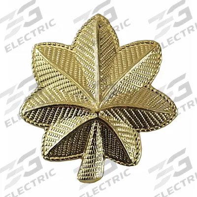 HEROS PRIDE Metal Rank Insignia: Maj. Leaf, 3/4 in, Gold, Metal, Clutch Pin, Rank Insignia - Metallic Insignia