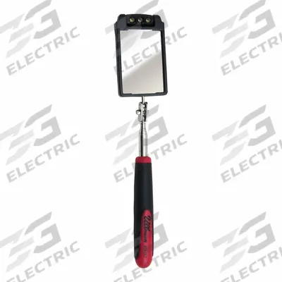 ULLMAN Inspection Mirror: 3 1/2 in L x 2 1/4 in W Mirror Size - Illuminated Inspection Mirrors