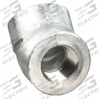 APPROVED VENDOR Metal Pipe Elbow: 45° Elbow, Steel, Class 3000, 1/2 in x 1/2 in (MPN 1MPE3). Key specifications — Includes Pre-Applied Thread Sealant: No.