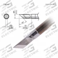 HAKKO Soldering Tip: T39 Series, Knife, 5 mm W, 15 mm Lg, 0.2 in OD (MPN T39-KF). Key specifications — Brand: HAKKO; Compatible Handpiece Manufacturer Model Number: FX-9701; Manufacturer Part Number: T39-KF.
