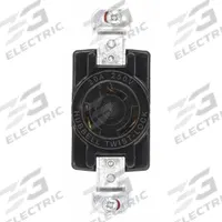 HUBBELL Locking Receptacle: Non-NEMA, Black, 250V AC, 20 A Current Rating, 2 Poles, 3 Wires (MPN HBL7310BG). Key specifications — Brand: HUBBELL.