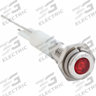 APPROVED VENDOR Flush Panel Light: 6 mm Panel Mounting Hole Dia, LED, Red, Flush Head - LED Indicator Pilot Lights