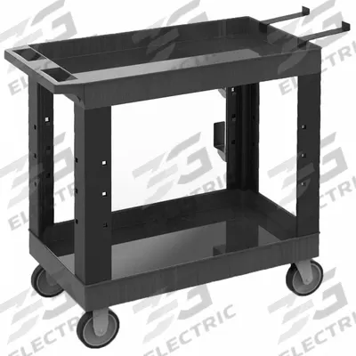 LUXOR Utility Cart: 600 lb, 2 Shelves, 18 in L x 32 in W Self, Black - Adaptable-Design Utility Carts