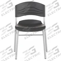 ICEBERG Cafe/Bistro Chair: Plastic Seat, Steel Frame, Seat Color Graphite, Frame Color Silver (MPN 64517). Key specifications — attr1082277: Graphite.