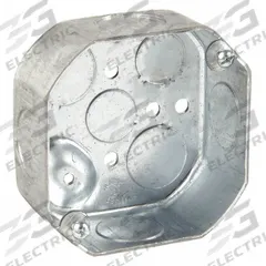 RACO Electrical Box: Steel, Steel Material & Nominal Size, Octagon, 1 Gangs, 1 1/2 in Box Dp (MPN 126). Key specifications — Brand: RACO; Bracket Style: Without Bracket; Clamp Style: Without Clamps.