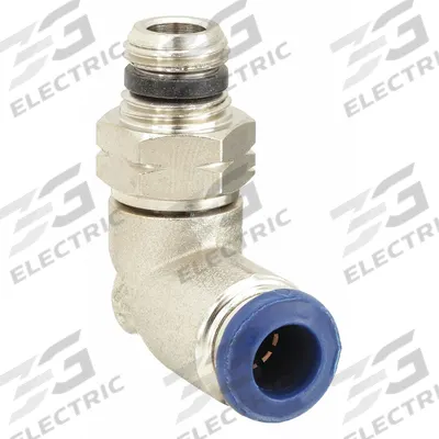 AIGNEP USA Push-Fit Elbow Fitting: 3/8 in OD x 1/8 in Pipe Size, Push-to-Connect x MNPT - Nickel-Plated Brass Tube Fittings