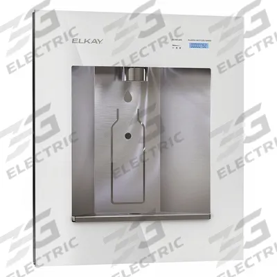 ELKAY Bottle Filling Station: In-Wall, 1.5 gph @ 50°F, Stainless Steel, White - In-Wall Bottle Fillers