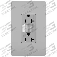 LEGRAND GFCI-USB: Duplex, 5-20, Gray, GFCI, 125V AC, 20 A, 2 Pole / 3 Wire (MPN 2097NTLTRGRY)