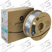 POLYMAKER 3D Printing Filament: PolyLite, PC, 1.75 mm, 1 kg, Clear (MPN PC01001). Key specifications — Color: Clear; Spool Weight: 1.00 kg.