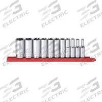 GEARWRENCH Socket Set: 3/8 in Drive, 11 Piece, 6-Point, SAE, 1/4 in to 7/8 in (MPN 80555). Key specifications — attr1224269: 3/8 in; attr1204685: Not Tether Capable; attr1204650: 1/4 in to 7/8 in; attr1204673: Socket Bits Not Included; attr1204688: GEARWRENCH; attr1224230: Friction; attr1224354: No Thin Wall; attr1206170: Deep Sockets.