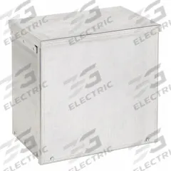 HOFFMAN Enclosure: Steel, 12 in x 12 in x 8 in, 3R, Solid Cover, Screw On, Included, Galvanized (MPN A12R128GV). Key specifications — Brand: HOFFMAN; Closure Method: Screws; Knockouts: Included.
