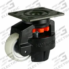 FOOT MASTER Plate Caster: Polyurethane Tread, 75 mm Wheel Dia, 120 mm Mounting Ht, Medium Duty (MPN GD-100FBLKPUSUW). Key specifications — Brand: FOOT MASTER; Frame Color: Black.