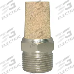 SPEEDAIRE Exhaust Muffler: 3/4 in NPT, 1 1/16 in Hex Size, Nickel Plated Steel, Bronze (MPN 6F600). Key specifications — attr124412: SPEEDAIRE; attr124422: Bronze; attr124426: Nickel Plated Steel.