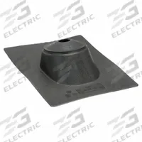16"H 12"W ThrmPlsc Roof Vent Pipe Flshng: For Pitched Roof, Rectangular Base, For 1 Pipes, Rubber (MPN 11920). Key specifications — Top Opening: Open; Material - Collar: Rubber; Brand: OATEY.
