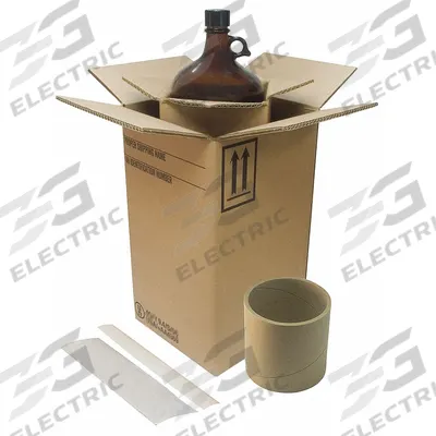 BERLIN Hazardous Material Shipping Kit: 10 in x 10 in x 17 1/2 in, ( 4 ) : 4 L Jug - Jug Shipping Kits