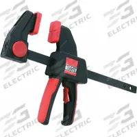 BESSEY Trigger Clamp: Soft-Touch Grooved, 6 in Max Jaw Opening, 4 3/4 in to 10 1/2 in, One Handed (MPN EHKM06). Key specifications — attr663922: BESSEY.