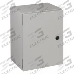 WIEGMANN Enclosure: Steel, 16 in x 20 in x 8 in, NEMA 12/13/3R/4, Solid Cover, Hinged (MPN N412162008C). Key specifications — Closure Method: 1/4-Turn Latch; Brand: WIEGMANN; Knockouts: Not Included.