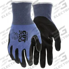 MCR SAFETY Cut Resistant Glove: 3XL, ANSI Cut Level A7, Palm, Dipped, Nitrile, HPPE ( 18 ga ), 1 PR (MPN 92778NFXXXL). Key specifications — Brand: MCR SAFETY; Glove Hand Style: Hand Specific; Touchscreen Compatible: Yes; Includes Reinforced Thumb Crotch: Yes; Knit Material Color: Blue.