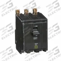 SQUARE D Miniature Circuit Breaker: 30 A, 120/240V AC, Three Phase, 22kA at 120/240V AC, 3 Poles (MPN QOB330VH). Key specifications — Phase: Three; Amps: 30 A; AC Voltage Rating: 120/240V AC; Max. AIR Rating: 22kA at 120/240V AC; For Use With: Square D NQOD Panelboards; Brand: SQUARE D.