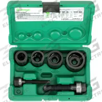GREENLEE Round Knockout Punch Kit: 10 ga Max Sheet Metal Capacity-Steel, Falls Free, Round (MPN 735BB). Key specifications — attr172422: Plastic; attr172423: Round; attr172427: Slug Buster 1/2 in; attr150076: GREENLEE.