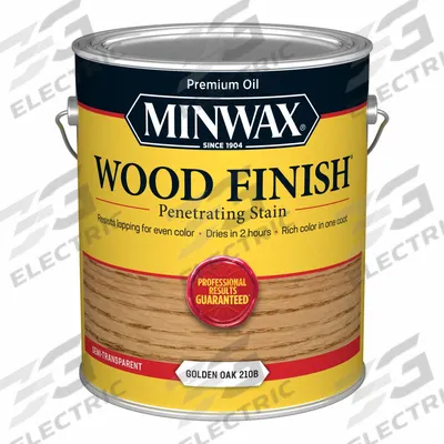 MINWAX Wood Stain: Wood Stain, Interior, Oil, 1 gal Container Size, Wood, Golden Oak - Wood Stains