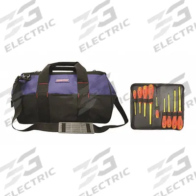 WESTWARD Insulated Screwdriver Set: 1-10 Pieces, 9 Pieces, Phillips/Slotted Tip - Insulated Screwdriver Sets