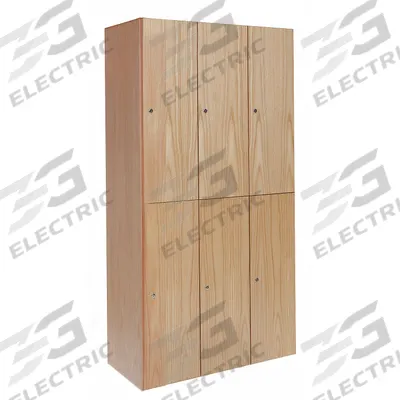 HALLOWELL Wardrobe Locker: 45 in x 18 in x 72 in, Solid, 2 Tiers, 3 Units Wide, Keyed - Solid Wood Wardrobe Lockers
