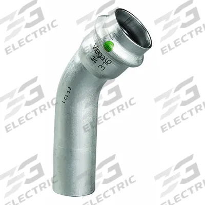 VIEGA PROPRESS Crimp Elbow Fitting: 2 in CTS x 2 in CTS Size, 45° Elbow, Press-fit x FTG - Potable Water Stainless Steel Press Tube Fittings