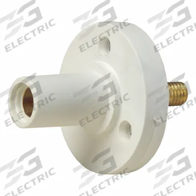 LEVITON Single Pole Receptacle: White, Straight Taper Nose Mating, Threaded Stud Termination - Receptacles with Threaded Stud Terminations