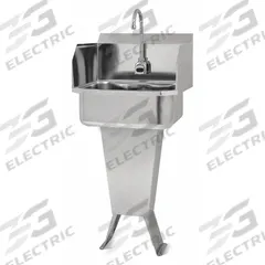 SANI-LAV Hands-Free Sink: 41 1/2 in Overall Ht, 17 in Bowl Lg, 7 in Bowl Dp, 0.5 gpm Flow Rate (MPN ES2-503L-0.5). Key specifications — Includes Side Splash: Side Splash Included; Power Source: AC Powered; Brand: SANI-LAV.